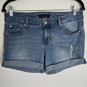 Rolled‎ cuff light blue wash shorts size 7/28 celebrity pink